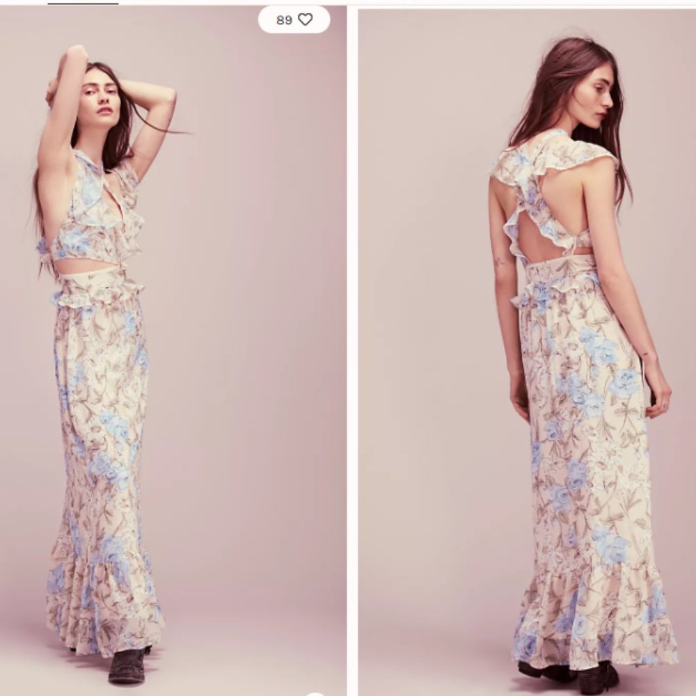 New Festival Free People For Love & Lemons Floral Sweet As Pie Maxi Dress